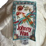 Johnny Was  White Embroidered Long Sleeve Sheer‎ Blouse Sz M Photo 10