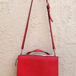 Fendi Demi Jour textured red silver leather top handle satchel shoulder bag Photo 4