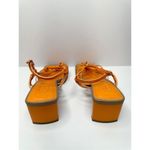 Topshop Sandals Womens Size 7 Orange Nina Strippy Square Open Toe Heels New Photo 5
