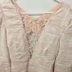 Free People NEW lacey crochet long sleeved open back crinkle cocktail dress NWD Photo 2