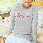 Ellen Degeneres Red LOVE spellout on Light Gray Long sleeve Sweatshirt L Size L Photo 0