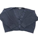 Elizabeth and James Sweater Women XX Large Blue Open Knit V Neck Button Cardigan Photo 0