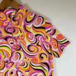 IBKUL Women's Pink Swirl Print Short Sleeve Half Zip Golf Polo‎ Shirt Large Photo 8