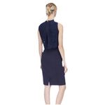 Rebecca Taylor  Refined Suiting Lace Dress Sleeveless Navy Blue Size 4 Office Photo 2