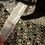 ZARA  geometric wide leg pants black cream green size S Photo 6