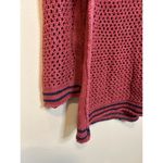 Free People ‎ Women's Shadow Stripe Mesh Hoodie Tunic in Washed Red Size Small Photo 3