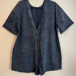 Free People NEW! $60 Movement Size M HOT SHOT TEE ROMPER ONESIE Washed Black Photo 8