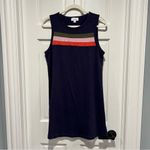 Evereve  Bailey Tank Dress Medium Sleeveless Cotton Navy Blue Stripes Photo 2