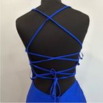 La Femme 29710 Blue Strappy Back Jersey Gown 8 Photo 4