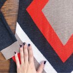 Eliza J  • Diamond Pattern sweater dress grey orange tan knit long sleeve Photo 8