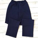 Women’s Size 8 Navy Blue Slacks Dress Pants Elastic Waist Straight Cut Photo 0