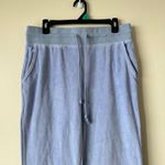 Aerie EUC  Large Baby Blue Velour Super Flare Drawstring Pants Sleep Everyday Photo 2