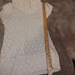 Cache  Vintage Size Large L Stretchy See Through Lace Dress Ivory Light Sheer Photo 2
