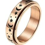 Zales Galaxy Spinner Ring, RoseGold Rotatable Ring, Moon, Star/Moon Fidget Size 6 Photo 0
