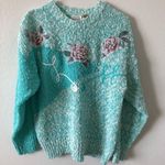 Vintage 1980s Needles & Yarn Pastel Knit Sweater Size M Photo 0