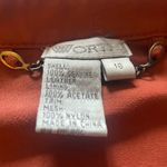 Worth Women’s 100% Leather Button Down Long Sleeve Blouse Orange Rustic 16 Photo 11