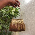 Vintage 90s Fairy Glam Coquette Sequin Clutch Shoulder Hand Bag Purse Gold Chain Strap Buckle Rhinestone #magical #whimsy #cottagecore Measurement in pics Photo 1