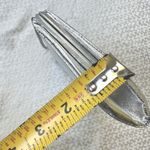 Vintage Silver Metallic Evening Bag Clutch with Chain Strap Prom Party Photo 4