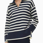 Babaton Aritzia  Overseas Merino Wool Striped Sweater Blue White Sz XXS Photo 0