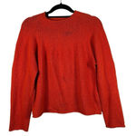 Eileen Fisher  Cotton Roll Neck‎ Knit Sweater Large Orange Cottagecore Fisherman Photo 0