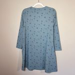Toad & Co  Foothill Waffle Knit Long Sleeve Swing Dress Blue Floral XS Photo 4