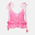 Love Shack Fancy NWT Pink Biltmore Butterfly Embroidered Women's Top Photo 1