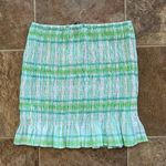 ZARA  Smocked Pastel Plaid Mini Skirt Size Small Photo 6