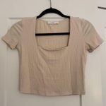 TALULAH $36 New  Square neck Ribbed Crop Tee - off white - Large Photo 0