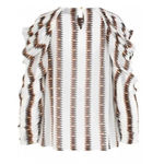 MUNTHE Envy Frill Print Ruffle Blouse Size 34 or US 4 White Photo 2