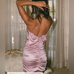 Elegant Champagne Pink Bow Strapless Dress Purple Size 6 Photo 1
