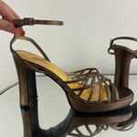 Seventeen Vintage Y2K 90s Brown Ankle Strappy Chunky Block Heel Formal Sandals Photo 3