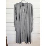 CHELSEA & THEODORE Cardigan Duster Sz L Mist Grey Heather Open Front Long Sleeve Gray Size L Photo 7