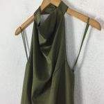 Elliatt NWT Camo Olive Green Satin Halter Asymmetric Cocktail Mini Dress XS Photo 6