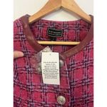 G By Giuliana Timeless Tweed Black Label Raw Hem Jacket Size L Hot Pink Barbie Photo 4