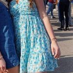 Floral Blue Mini Dress Photo 0