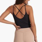 Vuori  black rib crop cross back tank top Photo 7