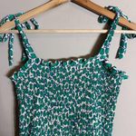 Summersalt Silky Luxe Smocked Maxi Dress Womens Medium Green Printed Bows Ruffle Photo 11