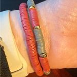 Maroon heishi bracelet 6 1/2” stretch bracelet handcrafted Photo 3