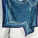 J. McLaughlin ‎ Blue Geometric Print Silk Chiffon Handkerchief Scarf Midi Dress XS Photo 9