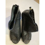 Dune London  Whisper Bootie Size 10 Leather Caged Peep Toe Ankle Black EUC Photo 9