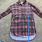 Passport Oversized Flannel Shirt Dress‎ Fall Womens Small Brown Photo 1