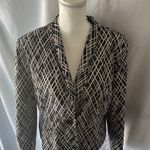 Covington  Black and White Geometric Blazer Photo 6