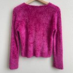 Christie Brooks Vintage 90s Y2K Hot Pink Shimmer Barbie Bimbocore Fuzzy Sweater Photo 5
