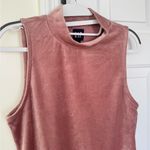 Gap Velvet Sleeveless Mauve Pink Mock Neck Tight Bodysuit NWT size Medium Photo 2