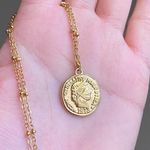 Handmade fully gold tone stainless steel antique vintage chic style coin necklace Photo 6