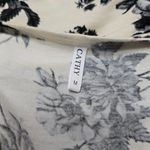 Cathy Black & Cream Floral Button Front Top Size Medium Photo 5