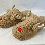 Deer Design Slipper‎ Unisex Comfy Size 7/8 Brown Photo 0