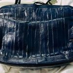 Vintage Navy Blue Eel Skin Leather Purse Shoulder Bag Cross Body 13 X 9 Stunning Photo 15