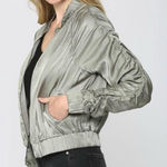 Green Bomber Jacket Silver Size M Photo 1