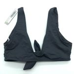 Everlane The Tie-Front Bikini Top Removable Pads Stretch Black L Photo 4